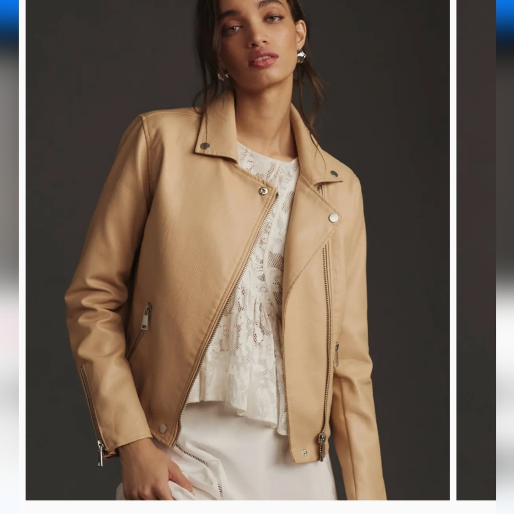 Anthropology faux leather moto Jacket SOLD OUT ONLINE.Great Fall/sping - Picture 10 of 13